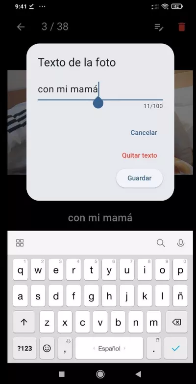 Añadir texto descriptivo a las fotos